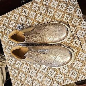 Coconut by Matisse Metallic Snake Print booties
